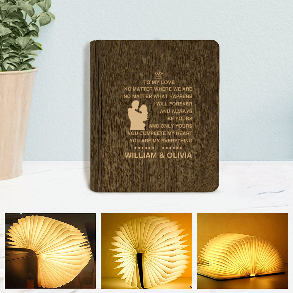 To My Love Custom Folding Book Lamp Wood Engraved Light - Premium light from MadeMine - Just $19.99! Shop now at giftmeabreak