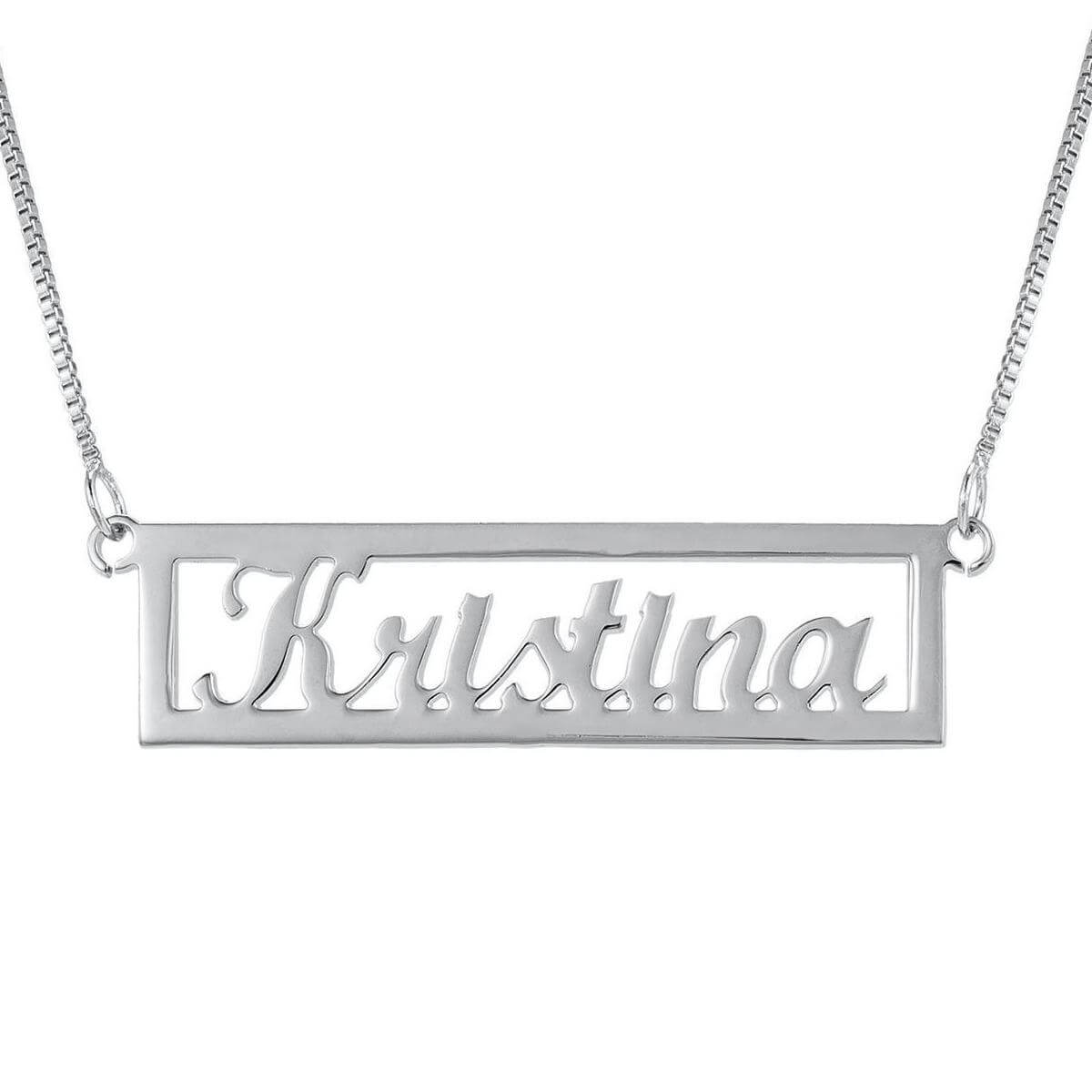 Dazzling Personalized Custom Framed Name Necklace