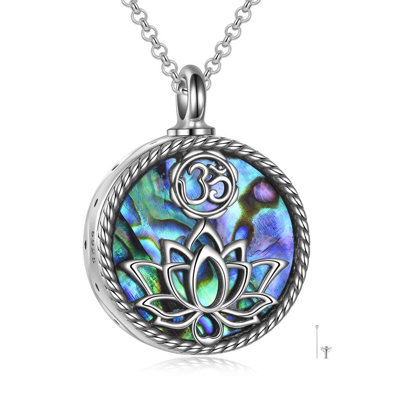Sterling Silver Lotus Abalone Shell Urn Cremation Necklace - Premium necklace from Gift Me A Break - Just $70.99! Shop now at giftmeabreak