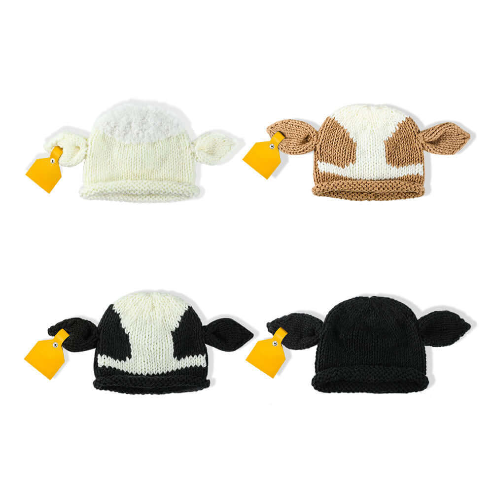 Custom Baby Cow Pattern Wool Hat