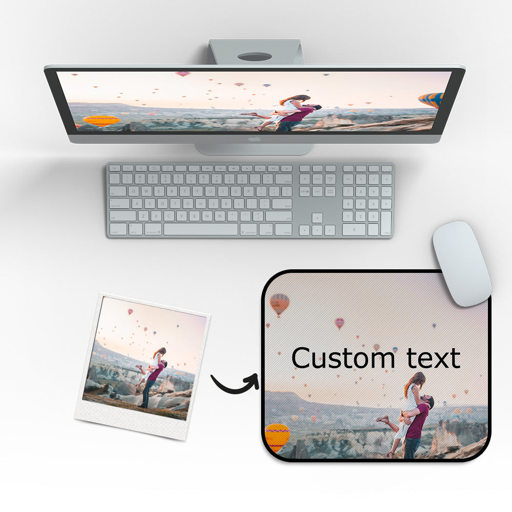 Personalized Custom Photo Mouse Pad with Text
