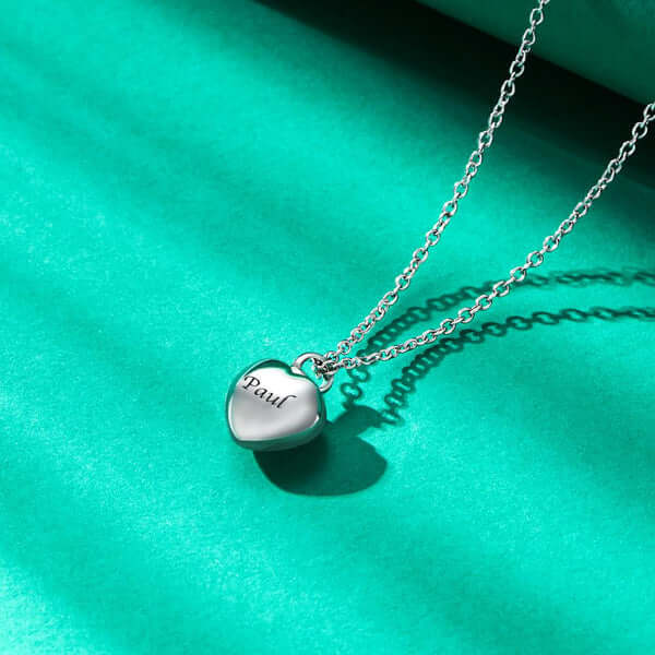 Personalized Custom Engraved Mini Heart Urn Pendant Necklace