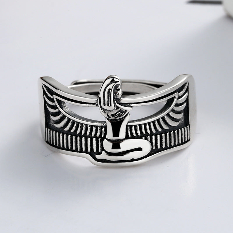 Sterling Silver Vintage Finish Guardian Angel Wings Ring - Premium women's ring from Gift Me A Break - Just $18.99! Shop now at giftmeabreak