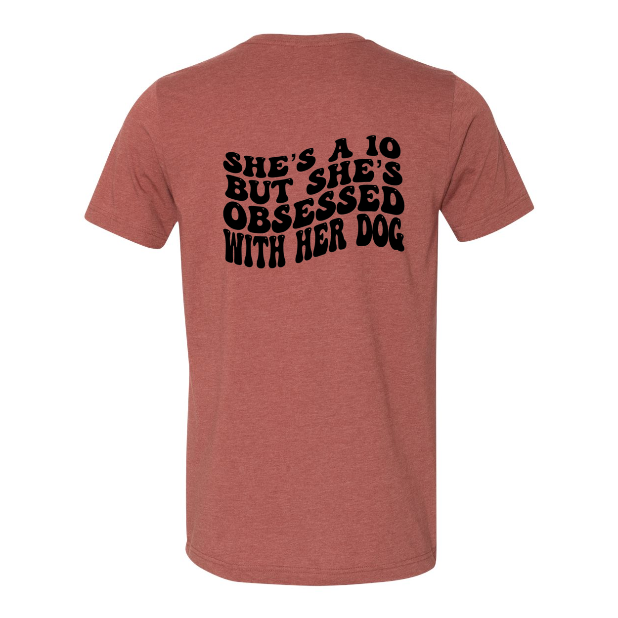 She's a Ten But She's Obsessed With Her Dog Personalized Graphic Tee - Premium T-Shirts from Print Melon Inc. - Just $28! Shop now at giftmeabreak