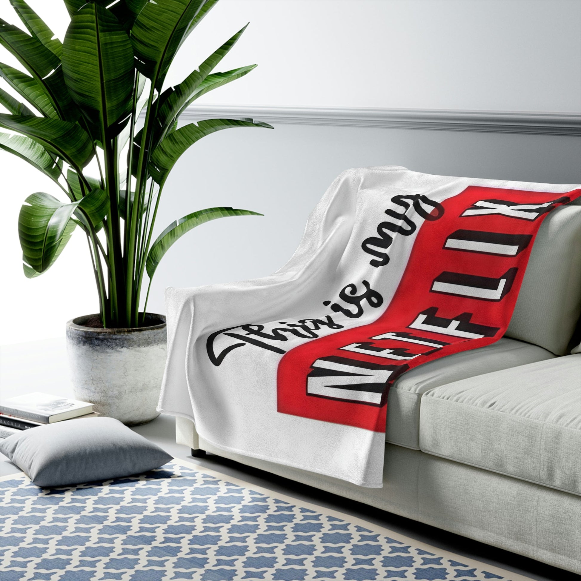 This is My Netflix Binge Watching Blanket Velveteen Plush Blanket - Premium blanket from Printify - Just $41.99! Shop now at giftmeabreak