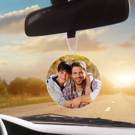 Personalized Custom Round Photo Air Freshener - Premium air freshener from Gift Me A Break - Just $9.99! Shop now at giftmeabreak