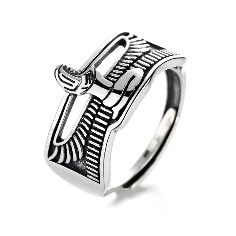 Sterling Silver Vintage Finish Guardian Angel Wings Ring - Premium women's ring from Gift Me A Break - Just $18.99! Shop now at giftmeabreak