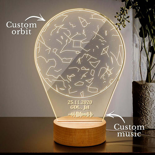 Personalized Custom Acrylic Scannable Code Constellation Map Night Light