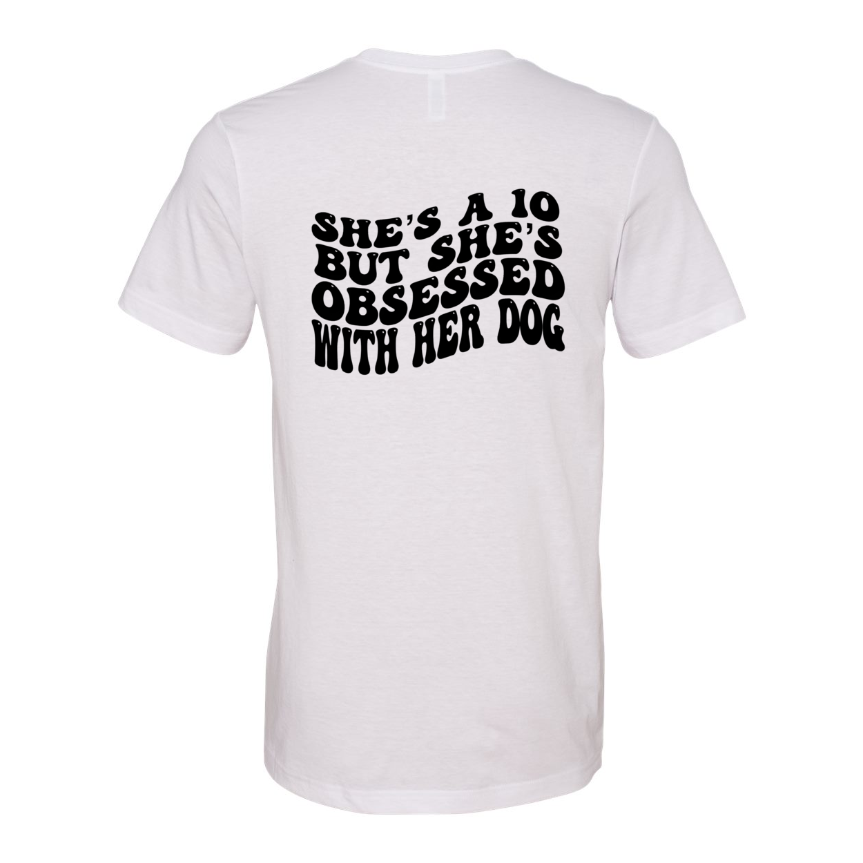 Women's She's a Ten but She's Obsessed with Her Dog Personalized Graphic Tee