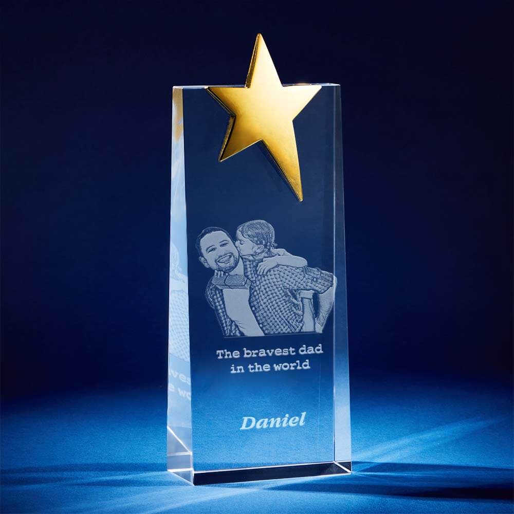 Personalized Custom Engraved Crystal Star Award Trophy