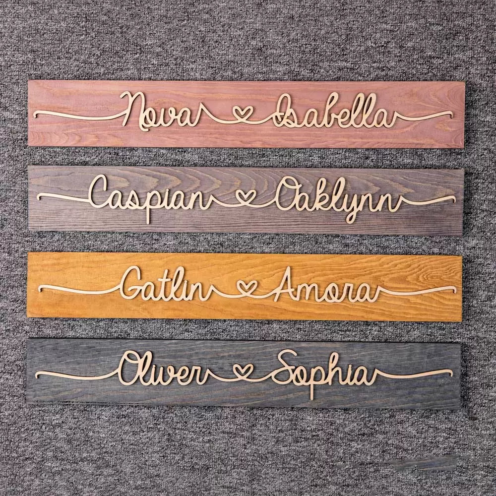 Personalized Wooden Couples' Name Sign - Premium wall plaque from Gift Me A Break - Just $29.99! Shop now at giftmeabreak