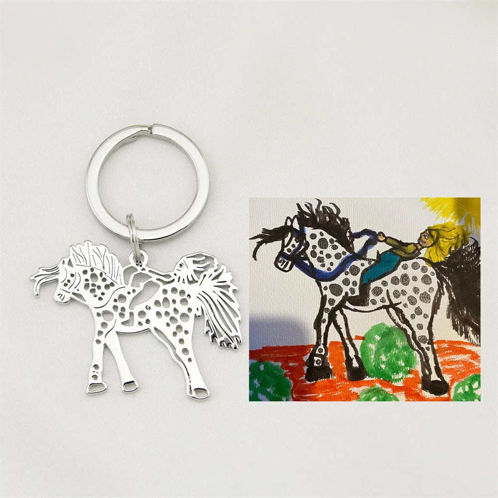 Personalized Stainless Steel Childrens Drawing Keychain - Premium keychain from Gift Me A Break - Just $21.99! Shop now at giftmeabreak