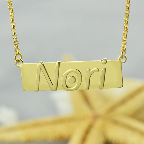 Personalized Nameplate Bar Necklace Sterling Silver - Premium Necklace from You only Jewelry - Just $35.99! Shop now at giftmeabreak