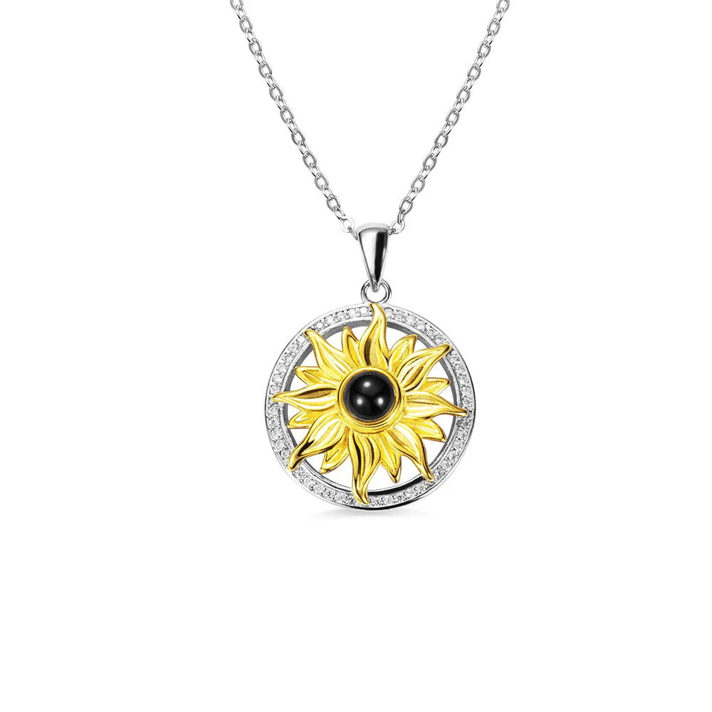 Personalized Sunflower Projection Necklace