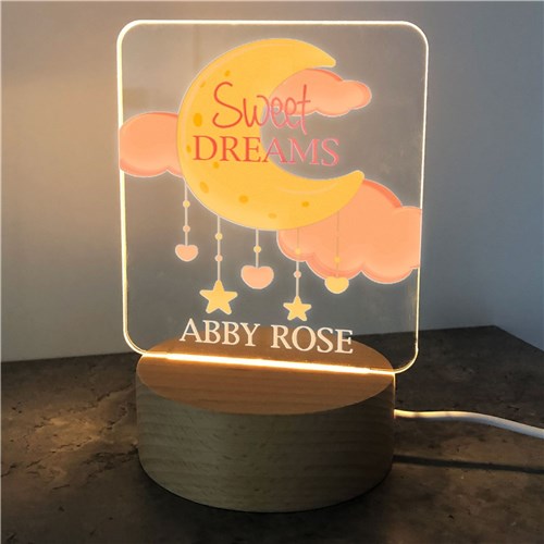 Personalized Sweet Dreams Moon Square Light Up Sign - Premium light from PGS - Just $34.99! Shop now at giftmeabreak